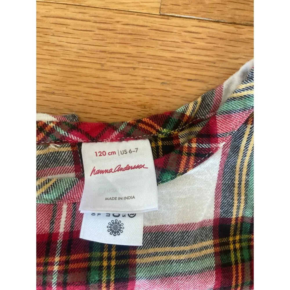 Hanna Andersson Flannelette Peplum Tartan Stewart Plaid Ruffle Top 6-7 Christmas